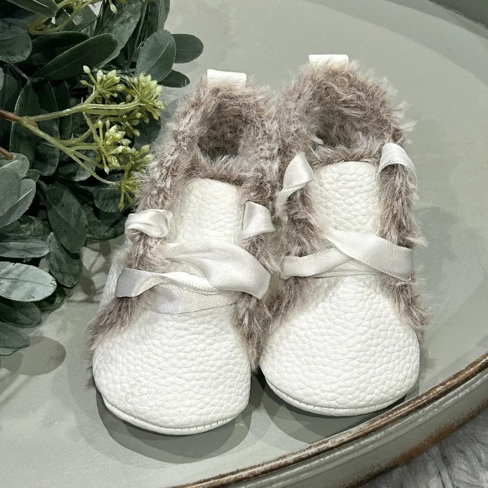 Toddler Girls Anti Slip Soft Sole Winter Warm Crib Shoes 0-6‎ Month
